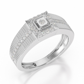 Golden Vertex Men's Diamond Ring Diamond Band