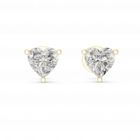 Diamond Earrings Studs Heart Cut Lab grown Diamonds