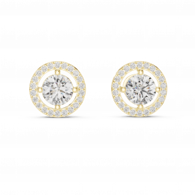 Lab grown Diamond  Studs Round Brilliant Halo