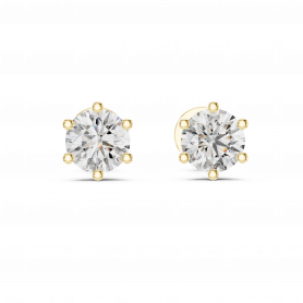 Lab grown Diamond Earrings Studs Solitaire - Six Prong