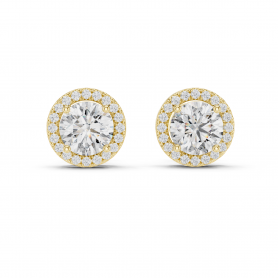 Lab grown Diamond Earrings Studs Round Snug Halo