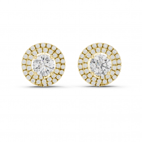 Lab grown Diamond Earrings Studs Solitaire Double Halo