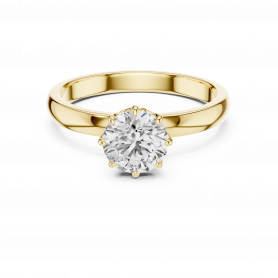 Diamond Solitaire Ring Cathedral Decorative Prong