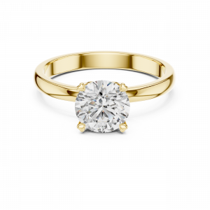 Diamond Ring Solitaire Cathedral Set Heart Basket