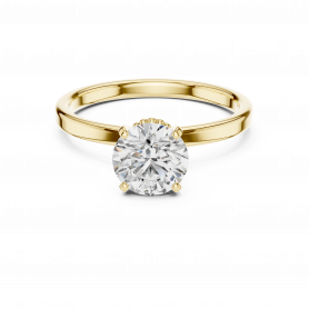 Diamond Ring Solitaire Double hidden Halo Gold Halo