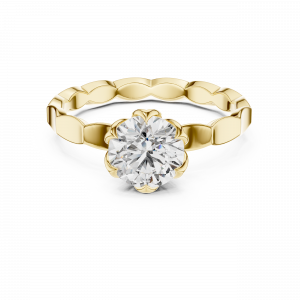 Diamond Ring Solitaire Cathedral Set Tulip Prongs