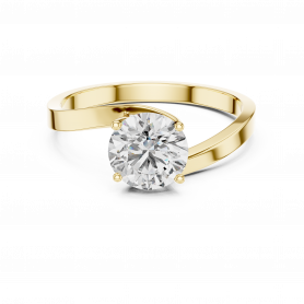 Diamond Ring  Solitaire Bypass Ring