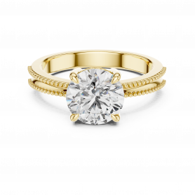 Diamond Ring  Solitaire Half Shank Milgrain