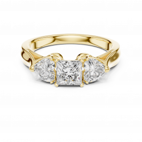 Classic Three Stone Diamond Ring  Cathedral Setting