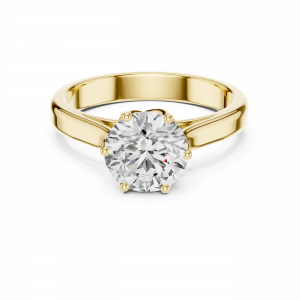 Diamond Ring  Solitaire Tulip Prong Six Pronged