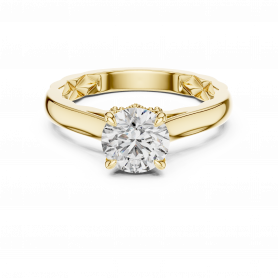 Diamond Ring Solitaire Peek-a-boo Diamond Decorative Shank