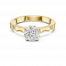 Lab grown Diamond Ring  Solitaire Decorative Shoulder Prongs