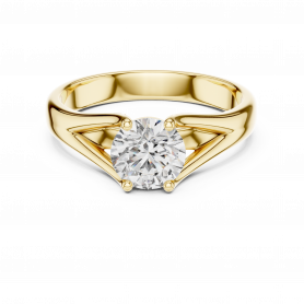 Lab grown Diamond Ring Solitaire Cathedral Set