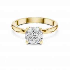 Lab grown Diamond Ring Solitaire Cathedral Set Heart Basket