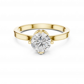 Diamond Ring - Lab Grown Solitaire Decorative V  Prongs NS