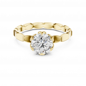 Diamond Ring - Lab Grown Solitaire Cathedral Set Tulip Prongs