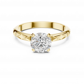 Diamond Ring - Lab Grown Solitaire Decorative Shank