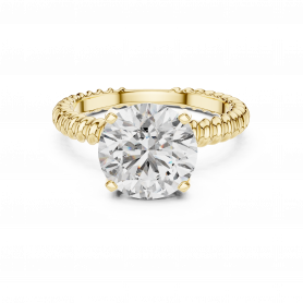 Diamond Ring - Lab Grown Solitaire  V Tab Prongs