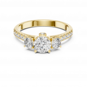 Diamond Ring -Lab grown- Solitaire with Hidden Diamond