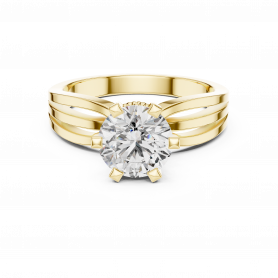 Diamond Ring -Lab grown Split Decorative Shank Tab Prongs