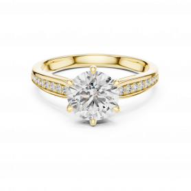 Diamond Ring Multi V Prong Accent Diamonds