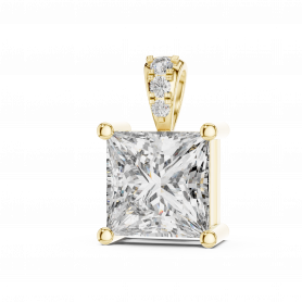Diamond Pendant - Lab grown Solitaire Princess Cut