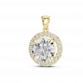 Diamond Pendant - Natural Solitaire with Halo
