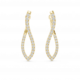 Diamond Earrings Huggies Natural Mined Contemporary Snap-on