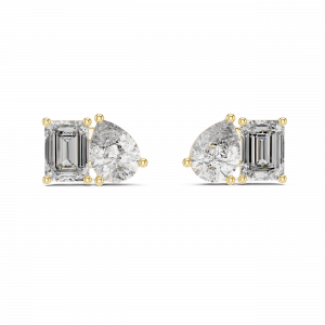 Diamond Toi et Moi Earrings Lab Grown Diamond Pear
