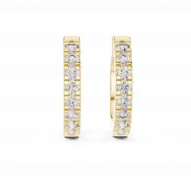 Diamond Studded Earrings Classic Huggies Natural Diamonds