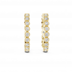 Diamond Studded Earrings Classic Huggies Lab Grown Diamonds