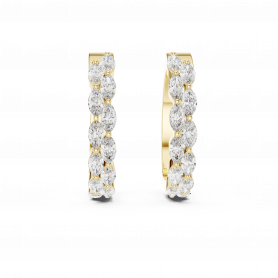 Diamond Studded Earrings Classic Huggies Natural Diamonds