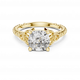 Solitaire Diamond Ring Decorative Shank