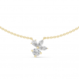 Floral Fancy Cut Diamond Pendant