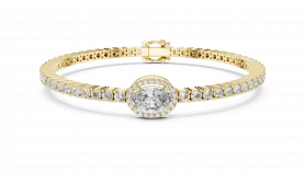 Diamond Tennis Bracelet with Solitaire Inlay